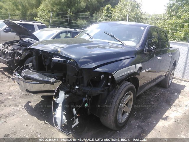 1D7RV1CT1AS117652 - 2010 DODGE RAM 1500 BLACK photo 2