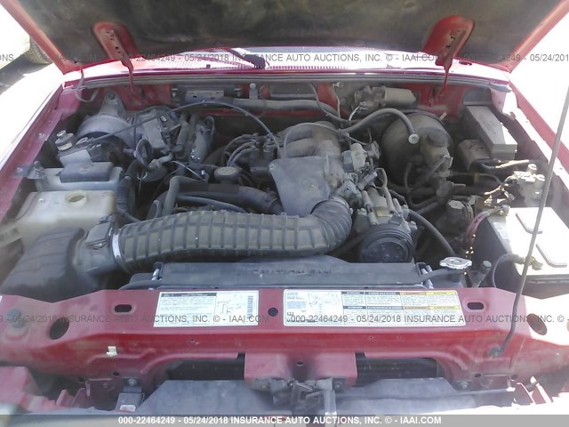 1FTYR14X2WPB54697 - 1998 FORD RANGER SUPER CAB RED photo 10
