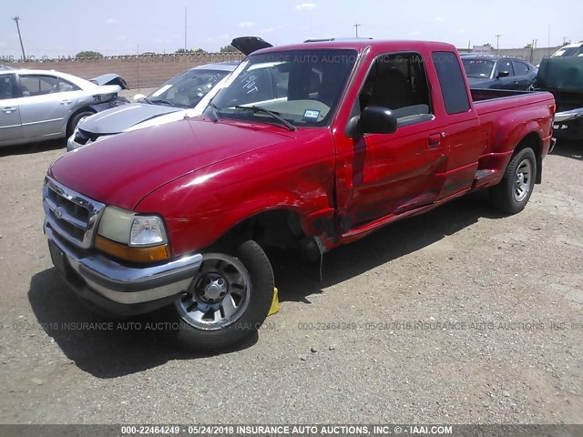 1FTYR14X2WPB54697 - 1998 FORD RANGER SUPER CAB RED photo 2