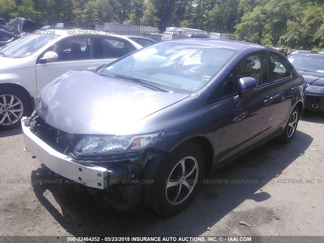 19XFB2F79FE229538 - 2015 HONDA CIVIC SE GRAY photo 2