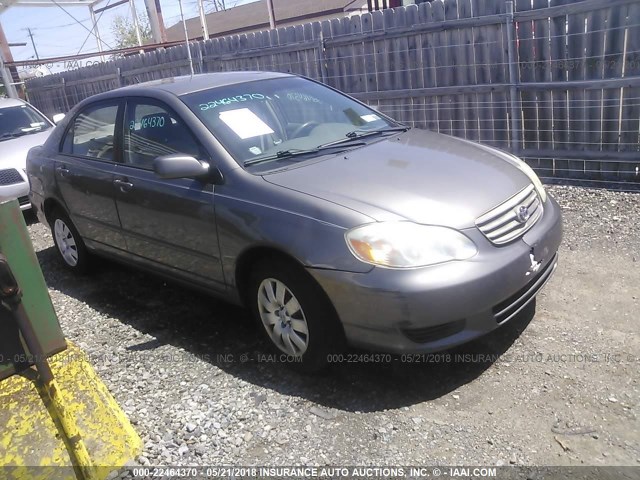 2T1BR32E13C131201 - 2003 TOYOTA COROLLA CE/LE/S GRAY photo 1