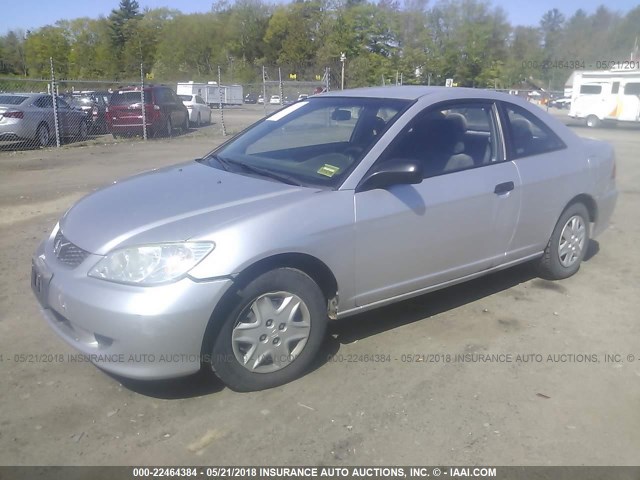 1HGEM21114L046939 - 2004 HONDA CIVIC DX VP SILVER photo 2