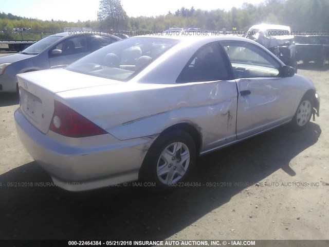 1HGEM21114L046939 - 2004 HONDA CIVIC DX VP SILVER photo 4