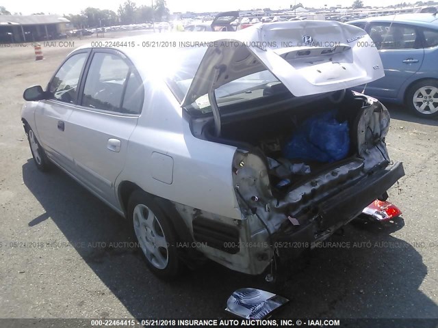 KMHDN45D33U527075 - 2003 HYUNDAI ELANTRA GLS/GT SILVER photo 3