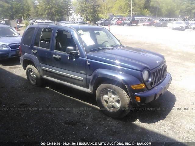 1J4GL48KX6W232267 - 2006 JEEP LIBERTY SPORT Tünd mavi foto 1