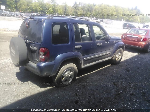 1J4GL48KX6W232267 - 2006 JEEP LIBERTY SPORT Dark Blue photo 4