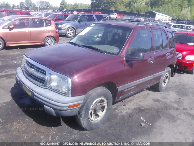 2CNBJ13C636901043 - 2003 CHEVROLET TRACKER MAROON photo 2