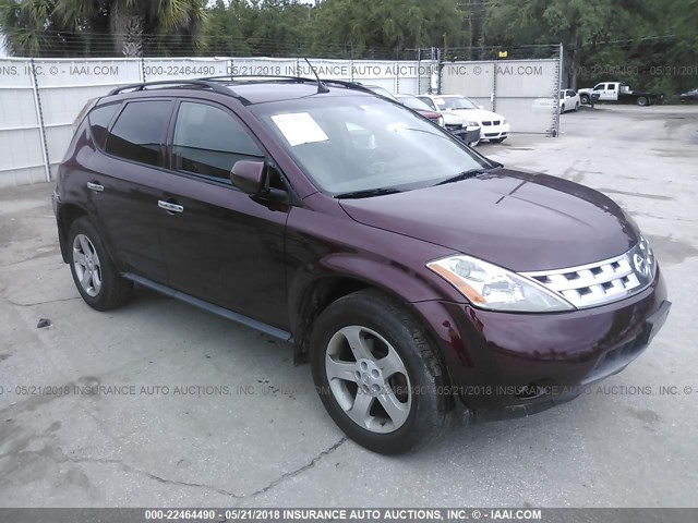 JN8AZ08T35W328708 - 2005 NISSAN MURANO SL/SE/S MAROON photo 1