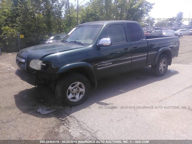 5TBRT34154S450418 - 2004 TOYOTA TUNDRA ACCESS CAB SR5 GREEN photo 2