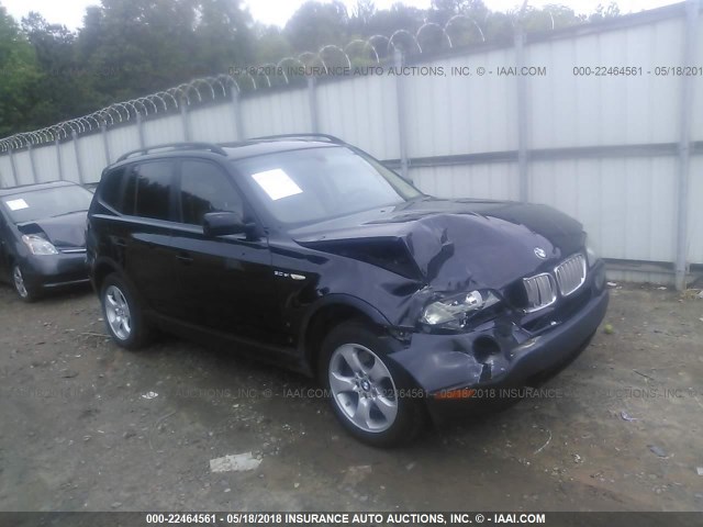 WBXPC93497WJ01301 - 2007 BMW X3 3.0SI BLACK photo 1