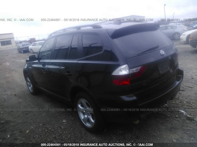 WBXPC93497WJ01301 - 2007 BMW X3 3.0SI BLACK photo 3