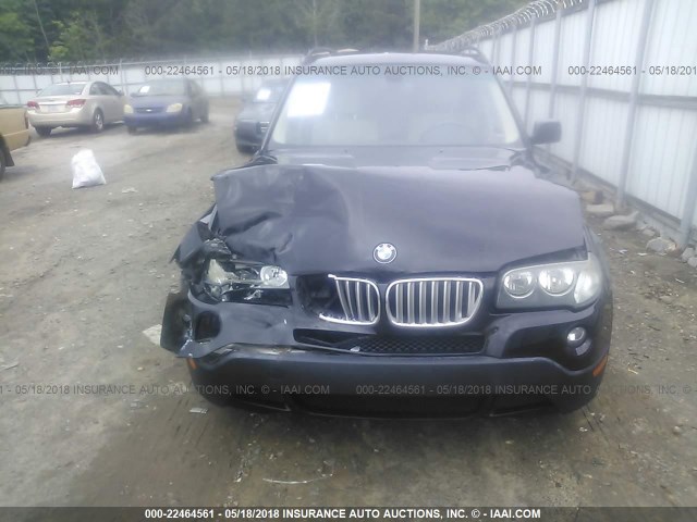WBXPC93497WJ01301 - 2007 BMW X3 3.0SI BLACK photo 6