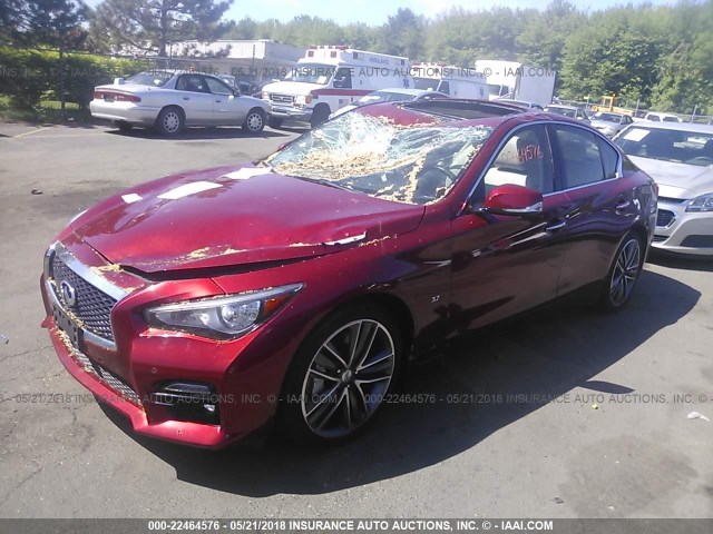 JN1BV7AR1EM696466 - 2014 INFINITI Q50 PREMIUM/SPORT RED photo 2