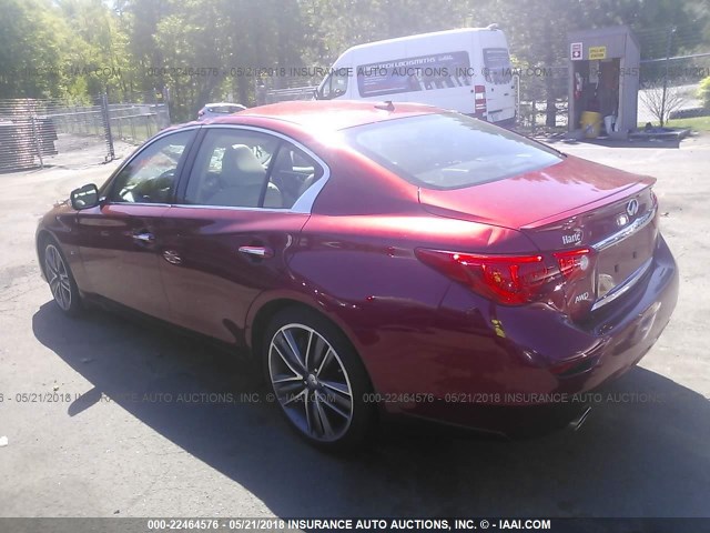 JN1BV7AR1EM696466 - 2014 INFINITI Q50 PREMIUM/SPORT RED photo 3