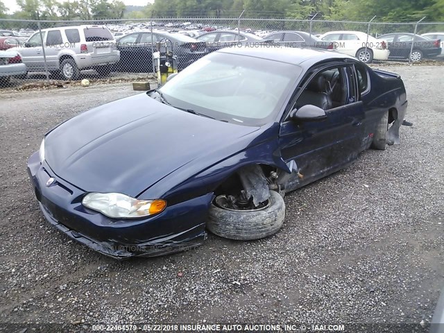 2G1WX15K219365270 - 2001 CHEVROLET MONTE CARLO SS BLUE photo 2