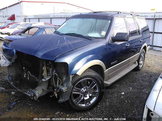 1FMFU17507LA02857 - 2007 FORD EXPEDITION EDDIE BAUER BLUE photo 2