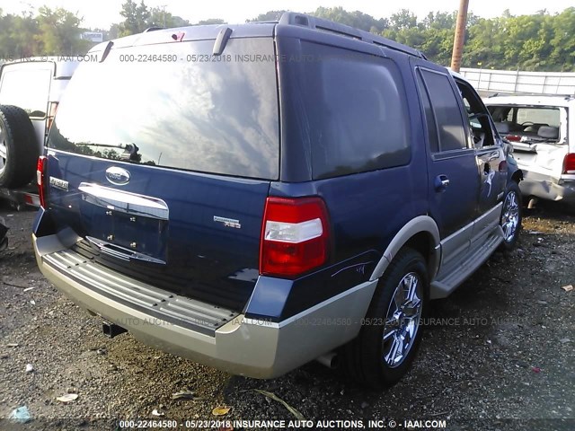 1FMFU17507LA02857 - 2007 FORD EXPEDITION EDDIE BAUER BLUE photo 4