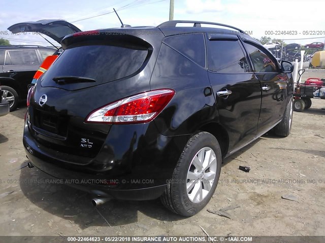 JN8AZ1MW8BW153891 - 2011 NISSAN MURANO S/SL/LE BLACK photo 4