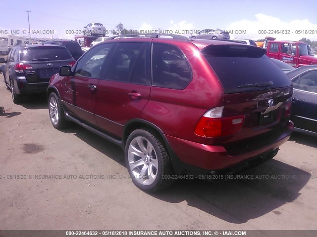 5UXFA53543LV99742 - 2003 BMW X5 3.0I RED photo 3