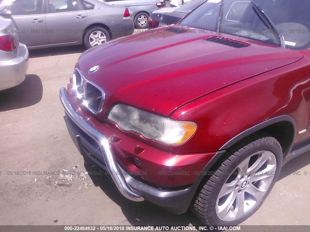 5UXFA53543LV99742 - 2003 BMW X5 3.0I RED photo 6