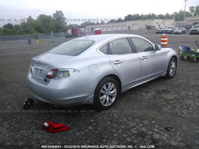 JN1BY1AR2BM372183 - 2011 INFINITI M37 X SILVER photo 4