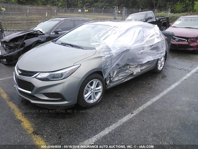 3G1BE6SM0HS537011 - 2017 CHEVROLET CRUZE LT GRAY photo 2