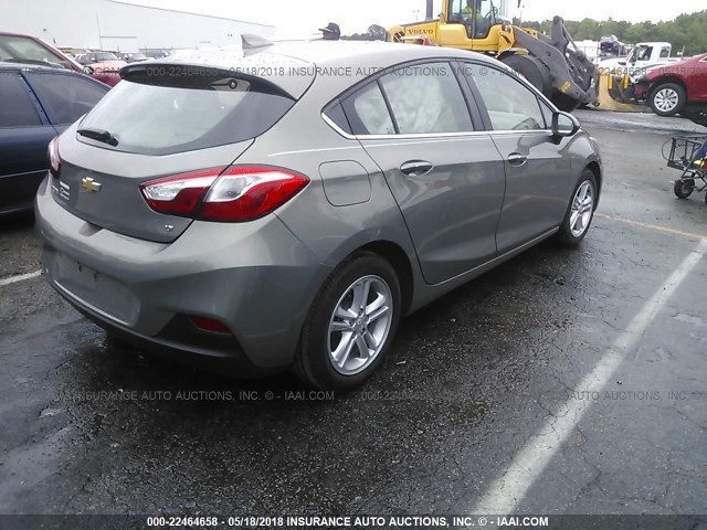 3G1BE6SM0HS537011 - 2017 CHEVROLET CRUZE LT GRAY photo 4