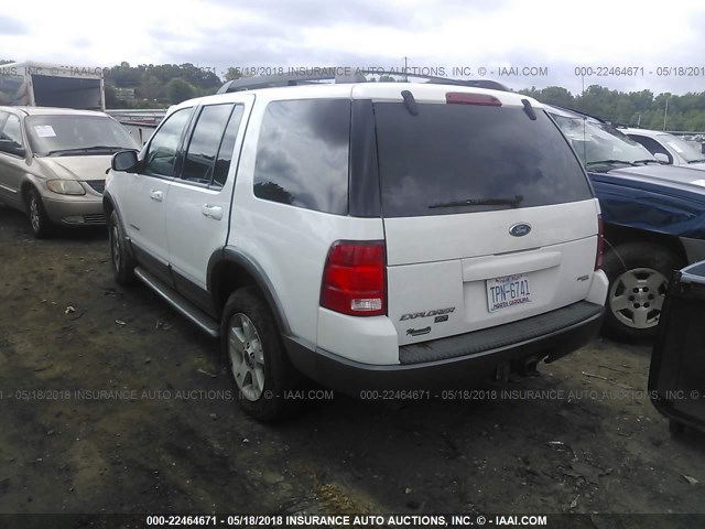 1FMZU63K95ZA10150 - 2005 FORD EXPLORER XLT/XLT SPORT/NBX WHITE photo 3
