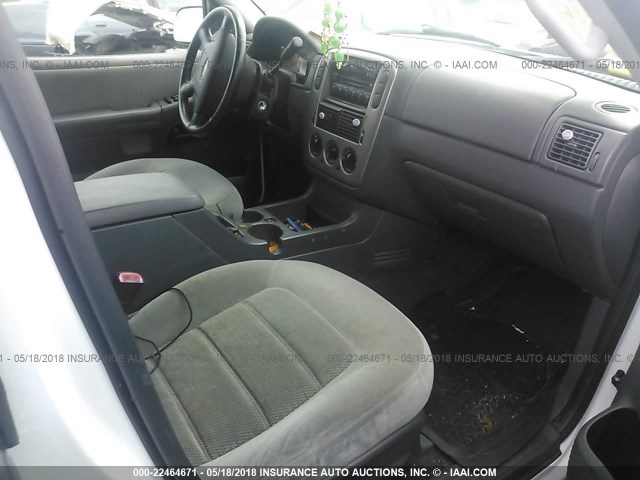 1FMZU63K95ZA10150 - 2005 FORD EXPLORER XLT/XLT SPORT/NBX WHITE photo 5
