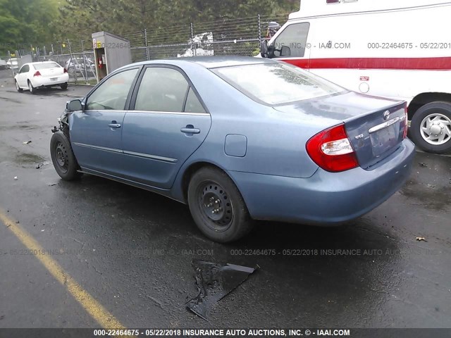 4T1BE30K03U643616 - 2003 TOYOTA CAMRY LE/XLE/SE BLUE photo 3