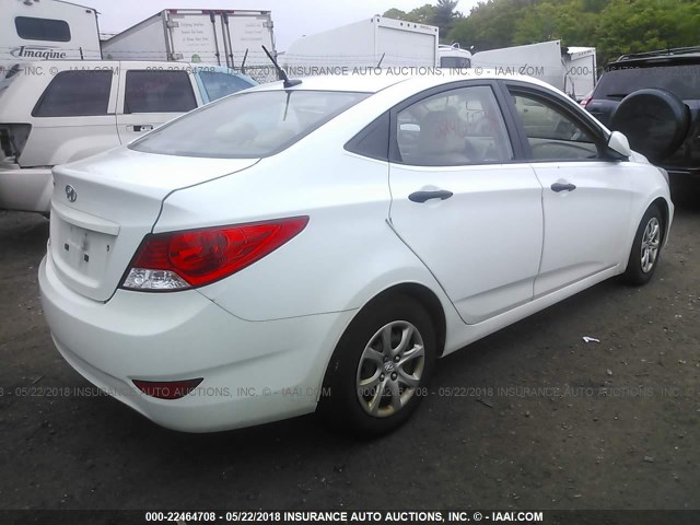 KMHCT4AE4CU111620 - 2012 HYUNDAI ACCENT GLS/GS WHITE photo 4