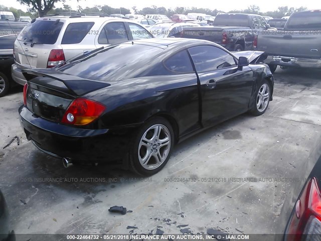 KMHHN65F43U049778 - 2003 HYUNDAI TIBURON GT BLACK photo 4