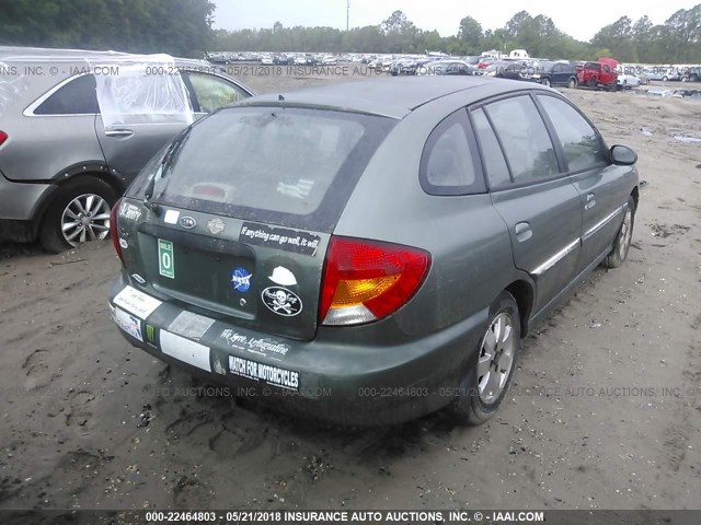 KNADC163426066631 - 2002 KIA RIO CINCO GREEN photo 4