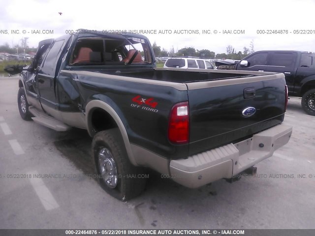 1FTWW31RX8EC30277 - 2008 FORD F350 SRW SUPER DUTY GREEN photo 3