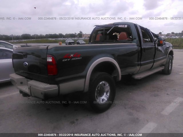 1FTWW31RX8EC30277 - 2008 FORD F350 SRW SUPER DUTY GREEN photo 4