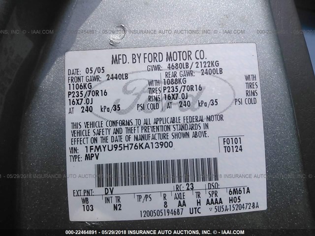 1FMYU95H76KA13900 - 2006 FORD ESCAPE HEV GREEN photo 9