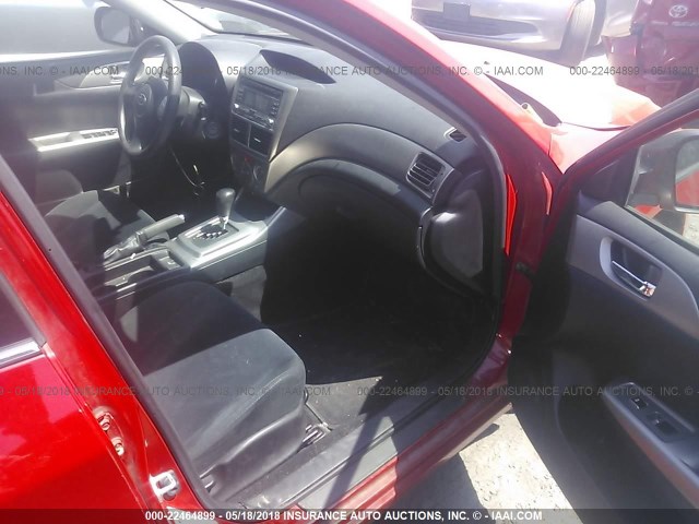 JF1GE61649H500480 - 2009 SUBARU IMPREZA 2.5I RED photo 5