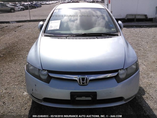 JHMFA36236S006579 - 2006 HONDA CIVIC HYBRID BLUE photo 6