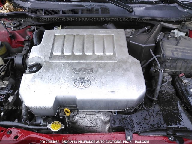 4T1BK46K57U007382 - 2007 TOYOTA CAMRY NEW GENERAT LE/XLE/SE RED photo 10