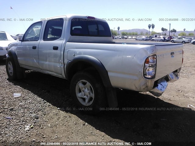 5TEGN92N13Z264779 - 2003 TOYOTA TACOMA DOUBLE CAB PRERUNNER SILVER photo 3