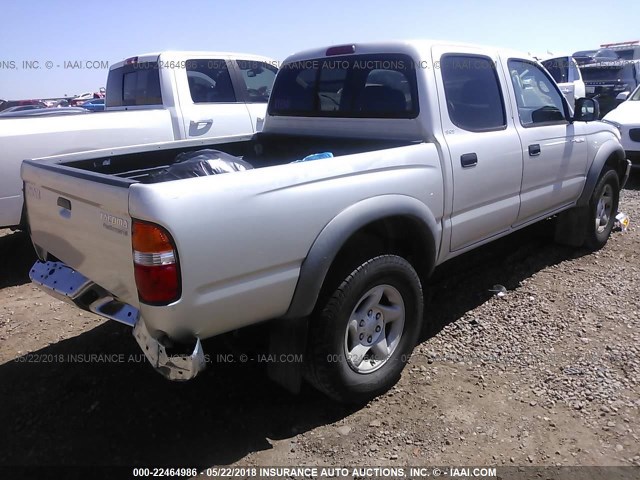 5TEGN92N13Z264779 - 2003 TOYOTA TACOMA DOUBLE CAB PRERUNNER SILVER photo 4