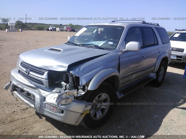 JT3GN86R010183670 - 2001 TOYOTA 4RUNNER SR5 SILVER photo 2