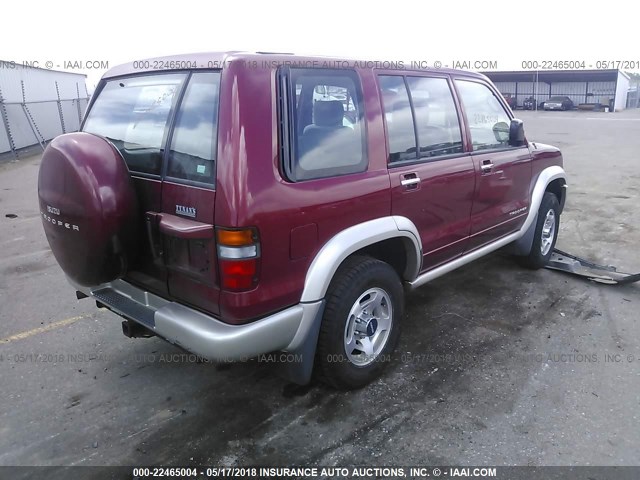 JACDJ58XXW7904675 - 1998 ISUZU TROOPER S/LS/LIMITED MAROON photo 4