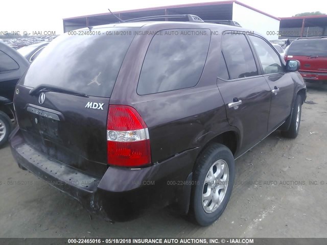 2HNYD18821H513815 - 2001 ACURA MDX TOURING PURPLE photo 4