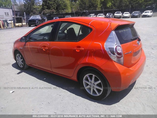 JTDKDTB3XD1049650 - 2013 TOYOTA PRIUS C ORANGE photo 3