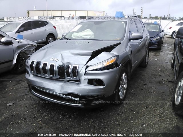 1C4PJLDS1FW536292 - 2015 JEEP CHEROKEE LIMITED SILVER photo 2