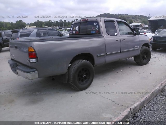 5TBRN34152S300218 - 2002 TOYOTA TUNDRA ACCESS CAB SR5 GRAY photo 4