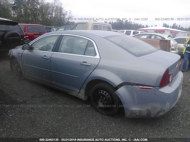 1G1ZG57B38F199263 - 2008 CHEVROLET MALIBU LS ღია ლურჯი ფოტო 3