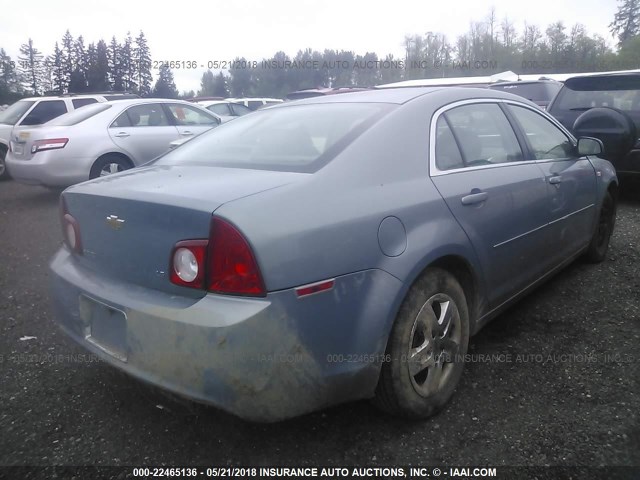 1G1ZG57B38F199263 - 2008 CHEVROLET MALIBU LS ღია ლურჯი ფოტო 4