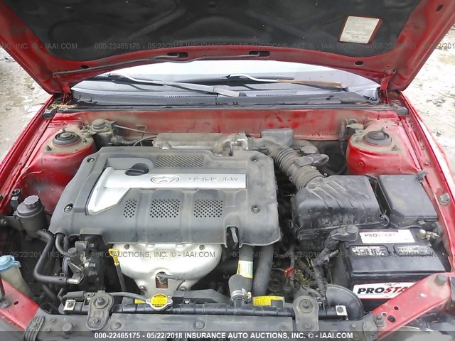 KMHDN46D34U858173 - 2004 HYUNDAI ELANTRA GLS/GT RED photo 10